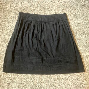 Ann Taylor Loft Womens Black Skirt Size 2 100% Cotton Lightweight Lined Teacher